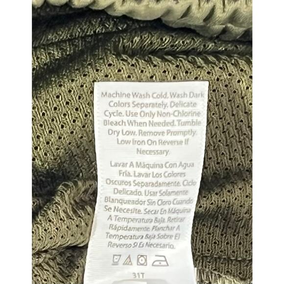 Athletic Works Army Green Black Striped Elastic Waist Joggers Reg Size S 28-30 - Picture 5 of 5